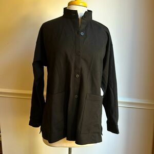 Eileen Fisher Stand Collar Black Overshirt Size XS NWT